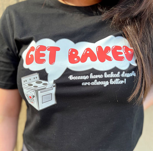 GET BAKED Exclusive Black Women’s Crop T-Shirt